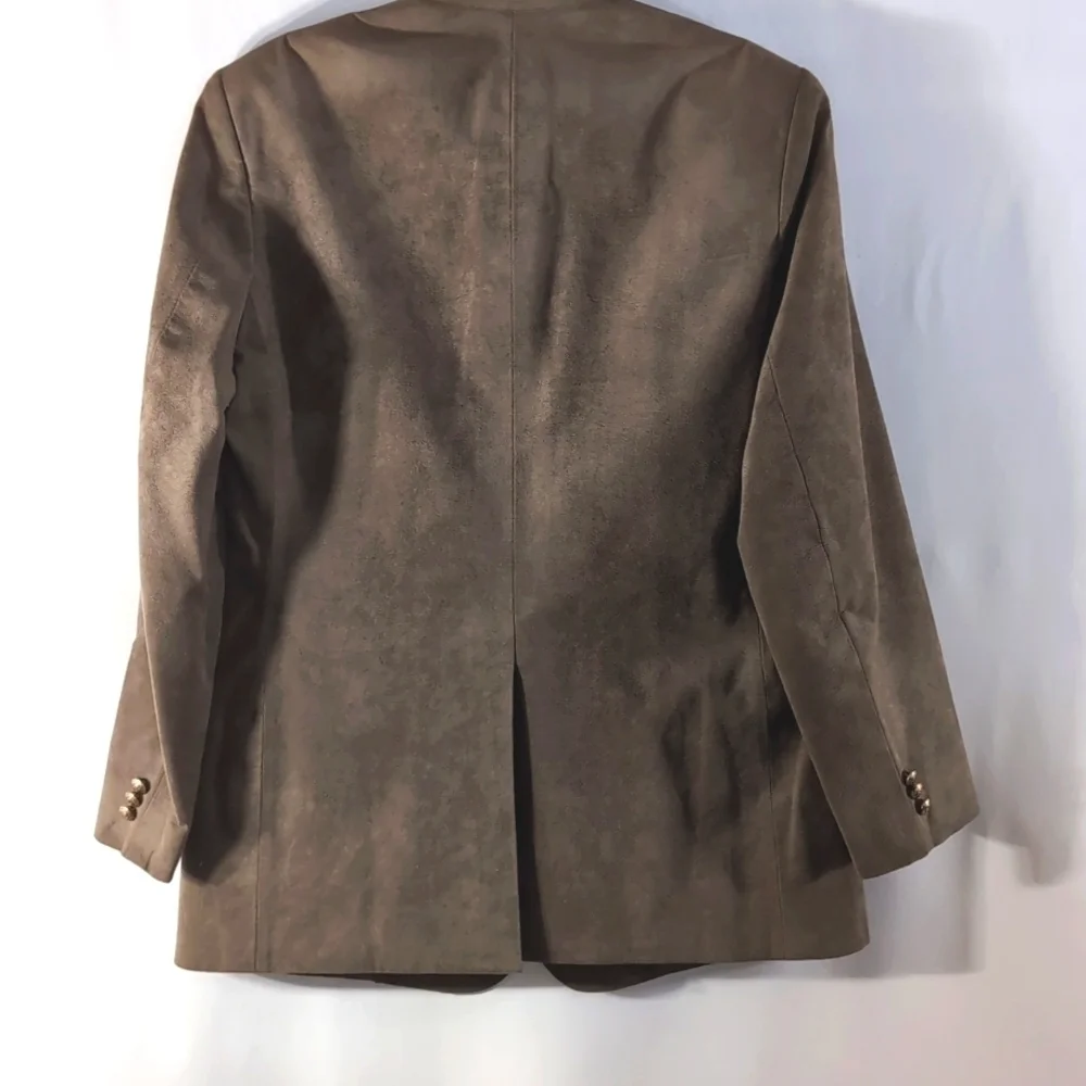 Men's Genuine Suede New Fashion Hong Kong Custom Jacket Coat Blazer Tan Size 42R